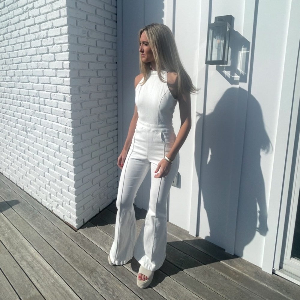 Peach Love California Chic White Jumpsuit